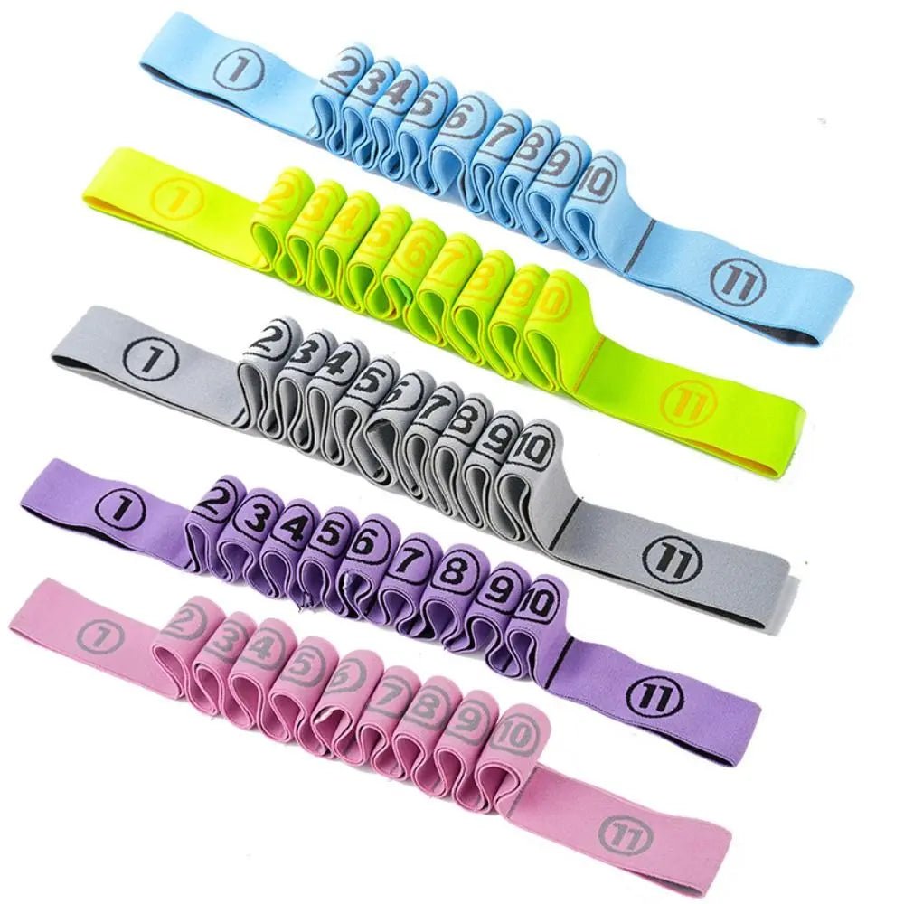 11 Grid Yoga Resistance Band Set - Cotton Fitness Bands - Tower Exclusives