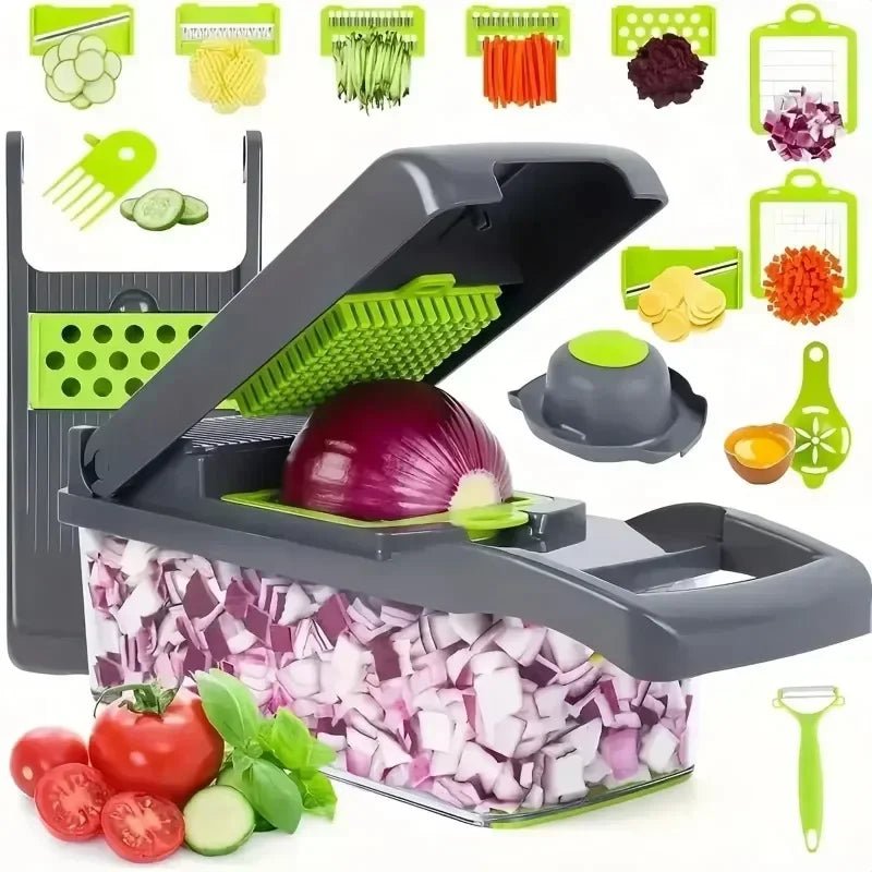 14 - in - 1 Multi - Function Vegetable Chopper - Kitchen Food Slicer & Dicer - Tower Exclusives