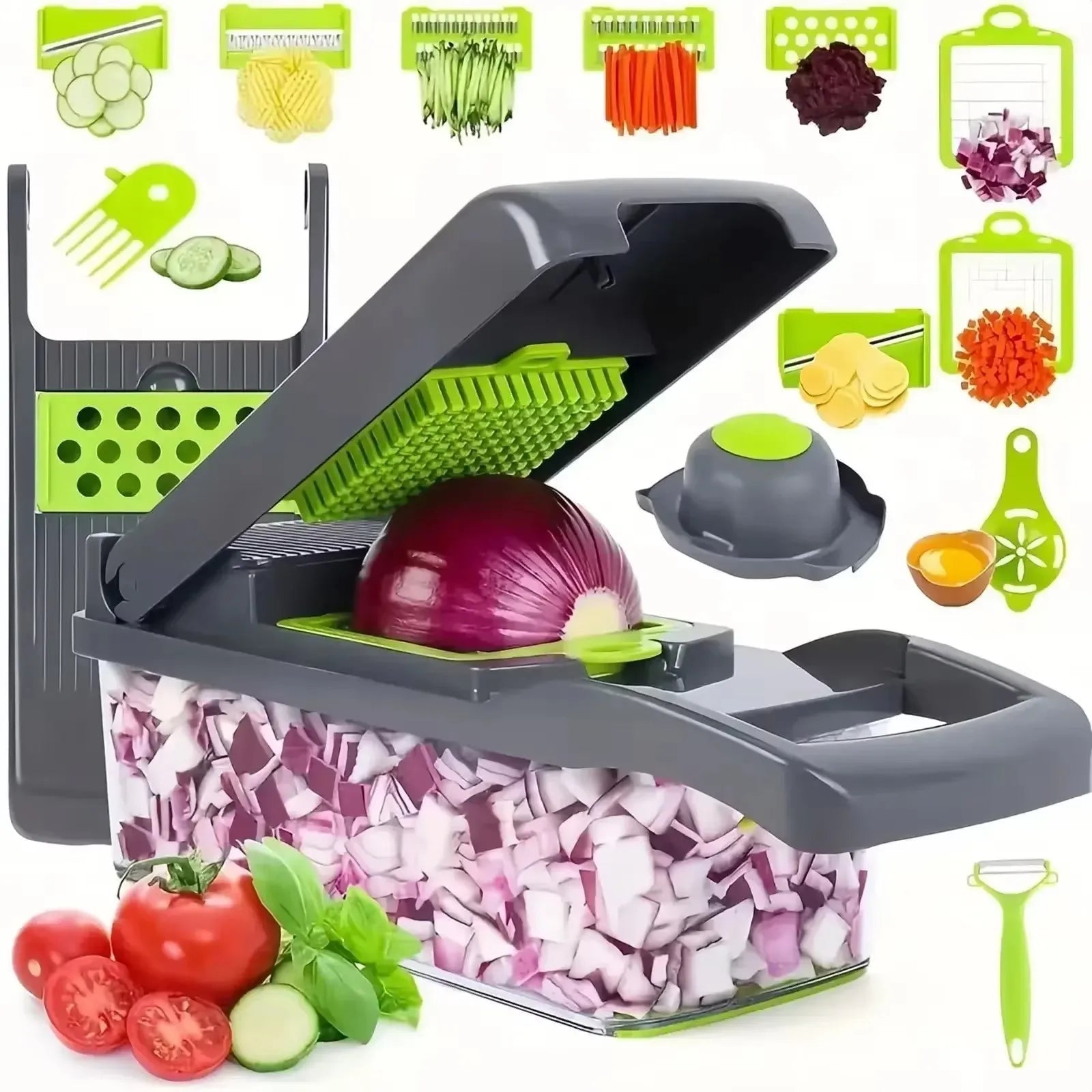 14 - in - 1 Multi - Function Vegetable Chopper - Kitchen Food Slicer & Dicer - Tower Exclusives