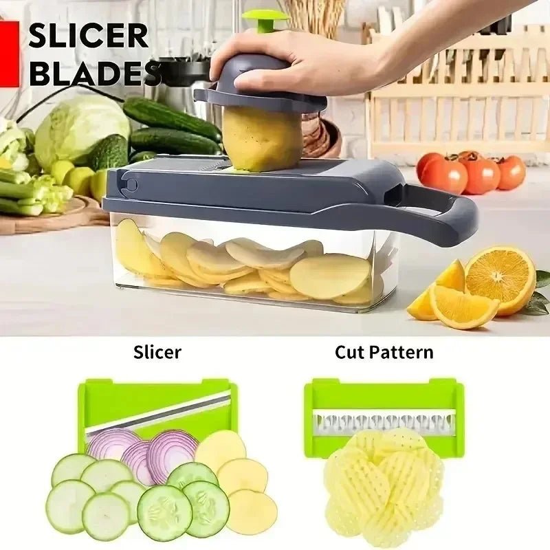 14 - in - 1 Multi - Function Vegetable Chopper - Kitchen Food Slicer & Dicer - Tower Exclusives