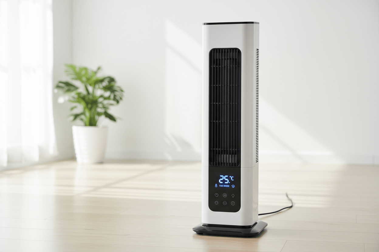 2 - in - 1 Portable Heater & Cooling Fan - All Season Comfort - Tower Exclusives