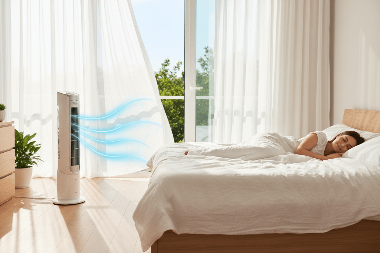 2 - in - 1 Portable Heater & Cooling Fan - All Season Comfort - Tower Exclusives