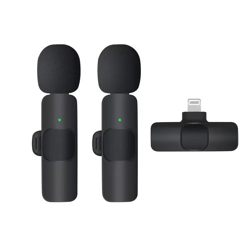 2 - in - 1 Wireless Lavalier Microphone - Type - C & iPhone Compatible Noise Canceling Mic - Tower Exclusives