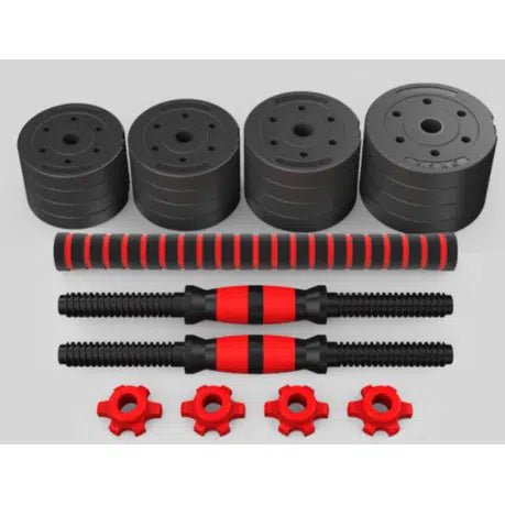 20kg Indoor Gym Weightlifting Adjustable Barbell & Dumbbells - Tower Exclusives
