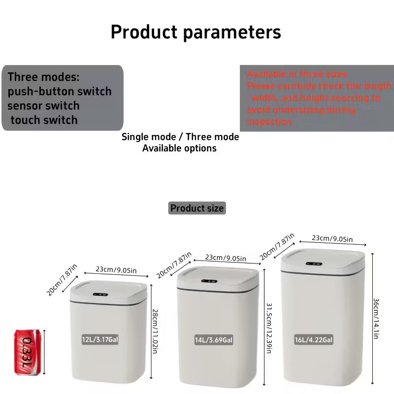 Smart Trash Can with Silent Close - Tower Exclusives
