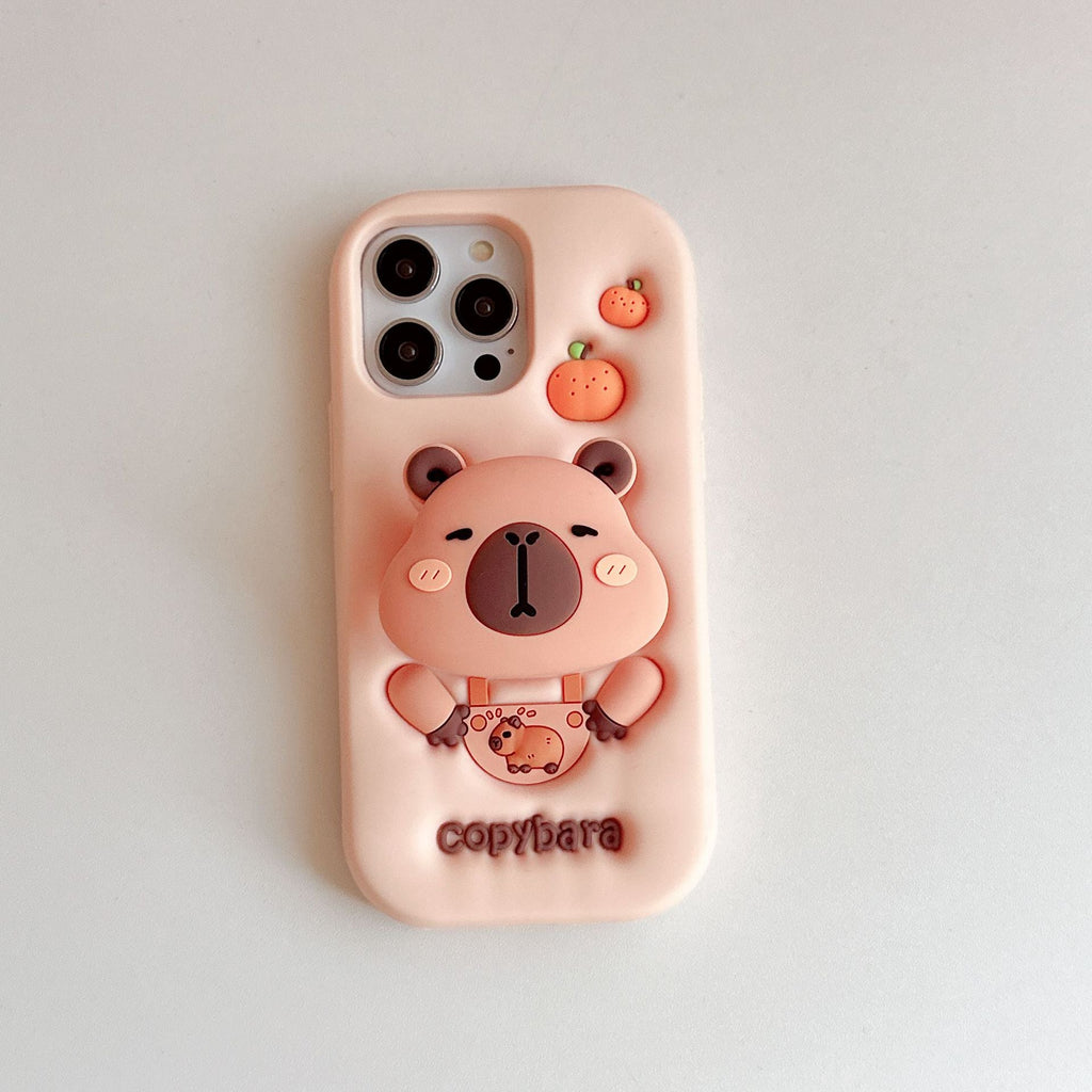 Capybara Stretchable Bracket iPhone 17 Case Compatible with Apple 16, 15/14 Pro Max, 13 Phone Cover - Tower Exclusives
