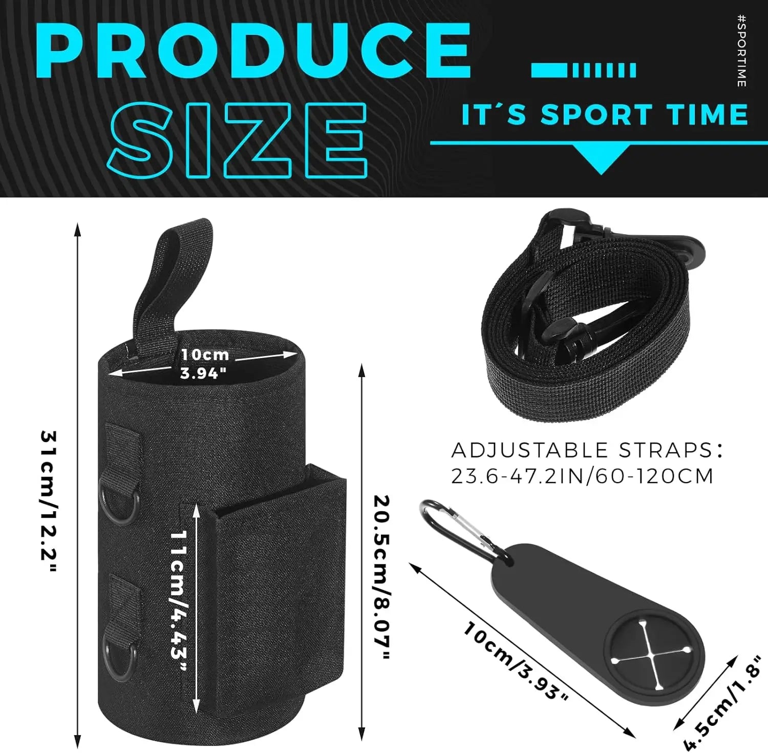 Magnetic Water Bottle Holder - Gym & Outdoor Pouch with Phone Pocket - Tower Exclusives
