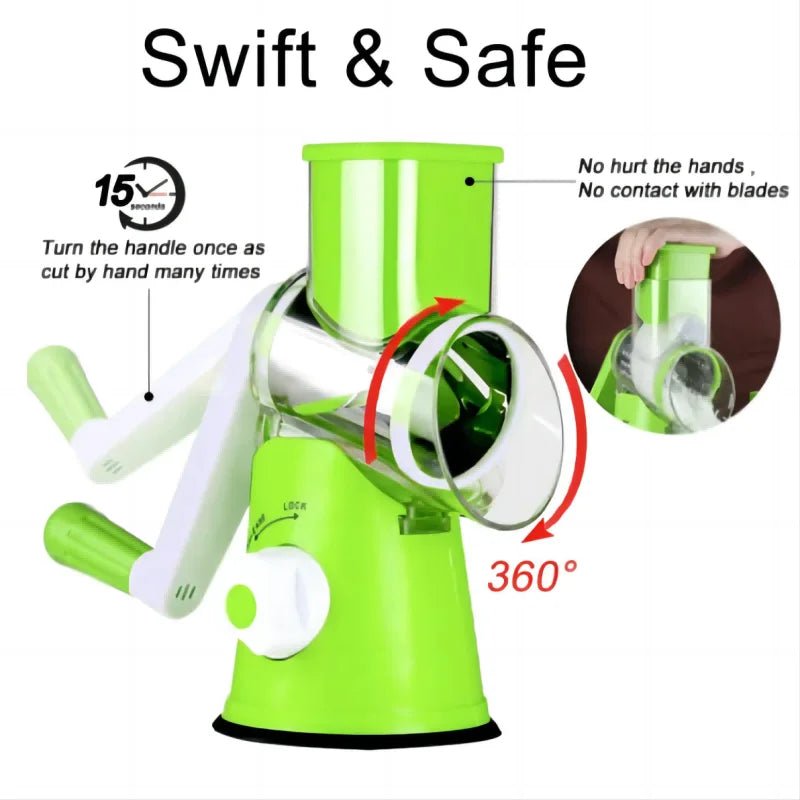 Multifunctional Fruit Slicer, Manual Rotary Cheese Grater, Food Grater, Vegetable Cutter, Vegetable Grater, Shredders - Tower Exclusives