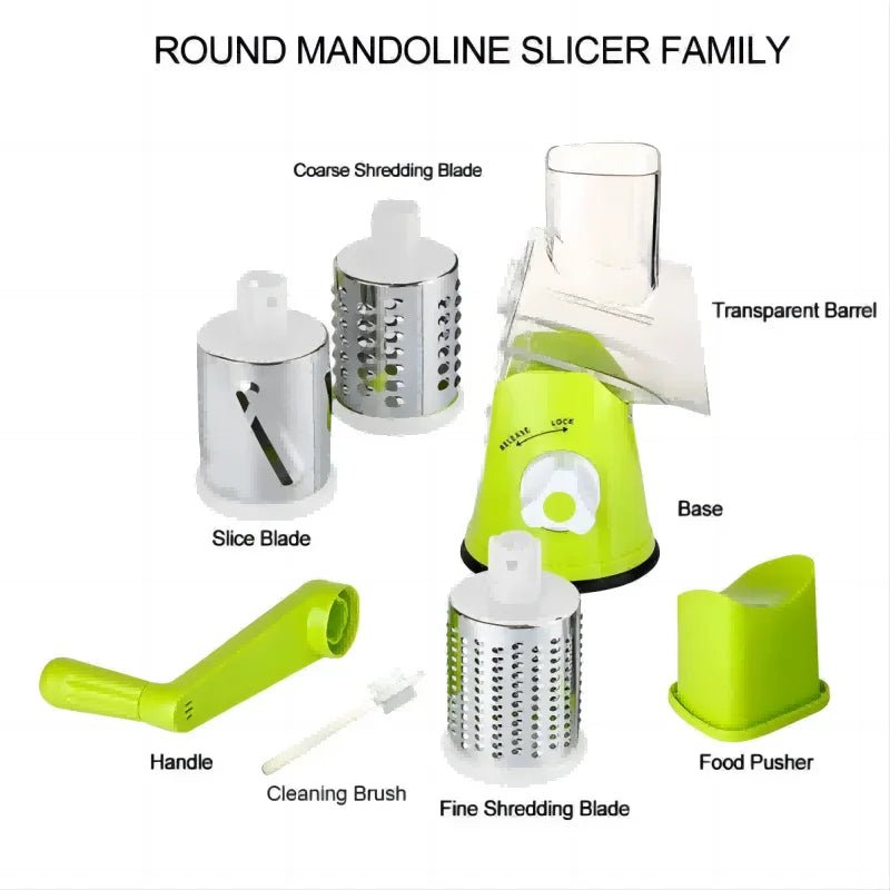 Multifunctional Fruit Slicer, Manual Rotary Cheese Grater, Food Grater, Vegetable Cutter, Vegetable Grater, Shredders - Tower Exclusives