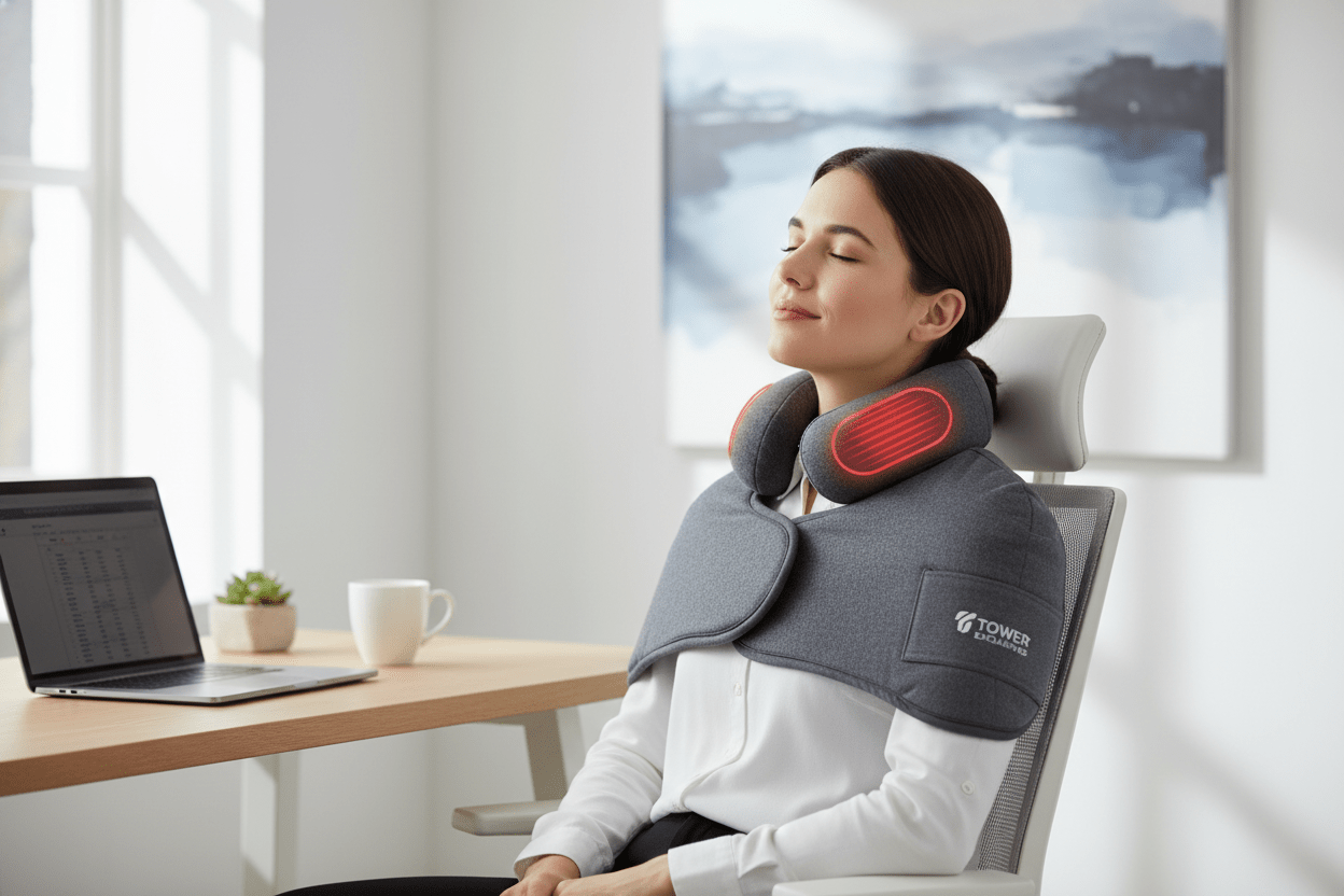 Neck Shoulder Back Massager with Graphene Heating - Tower Exclusives