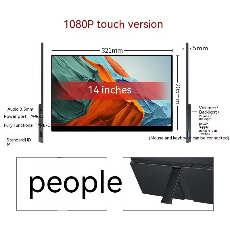 Portable Touch Monitor 13.3 - 15.6 Inch - External Display for Laptop & Phone - Tower Exclusives