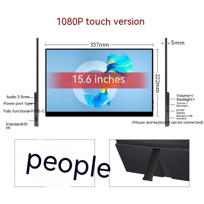Portable Touch Monitor 13.3 - 15.6 Inch - External Display for Laptop & Phone - Tower Exclusives