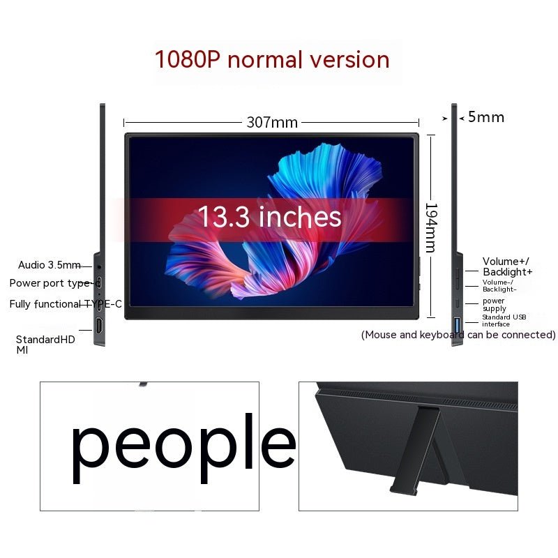 Portable Touch Monitor 13.3 - 15.6 Inch - External Display for Laptop & Phone - Tower Exclusives