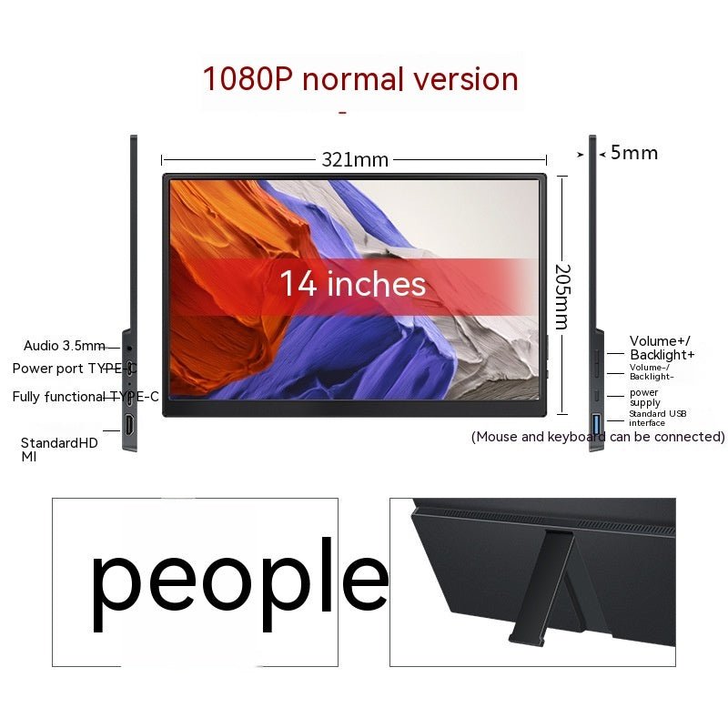 Portable Touch Monitor 13.3 - 15.6 Inch - External Display for Laptop & Phone - Tower Exclusives