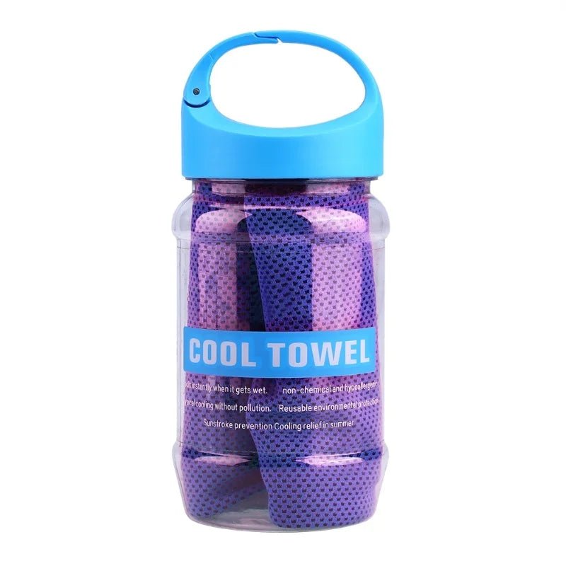 Super Breathable Cooling Effect Towel With Storage Bottle For Sports Gym Workout - Tower Exclusives