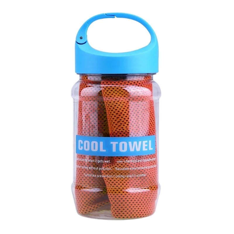Super Breathable Cooling Effect Towel With Storage Bottle For Sports Gym Workout - Tower Exclusives